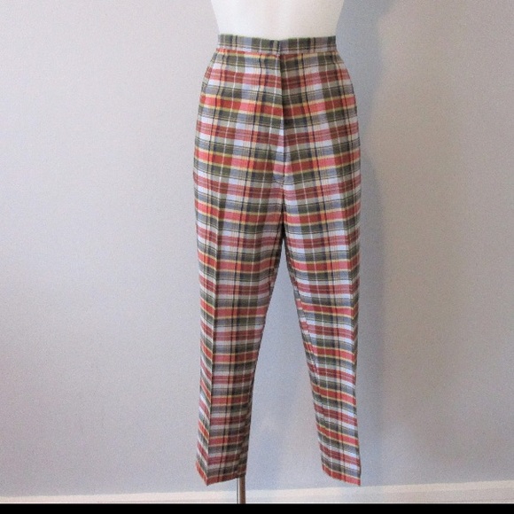 Vintage Pants - 1960s Plaid Cigarette Pants